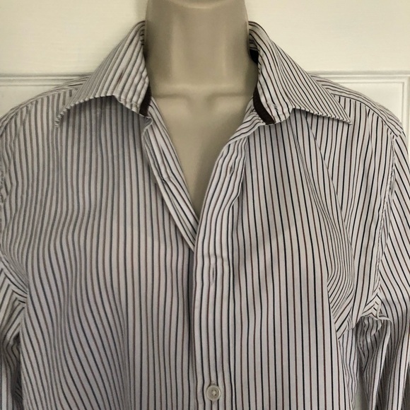 LOUIS VUITTON Button Down Long Sleeve Shirt Wide Collar & Cuff EU 39 Medium - Picture 7 of 16